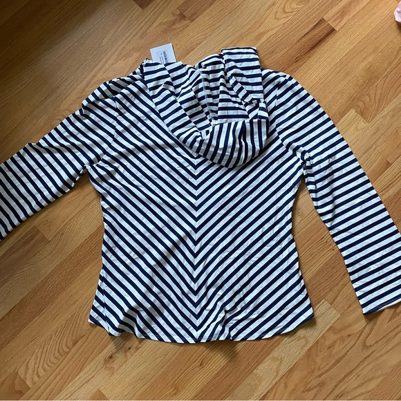 Halsey Hoodie in Repreve® Striped Jersey (Navy / White) - Picture 5 of 5